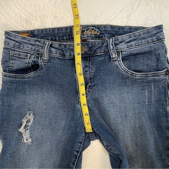 Kut From The Kloth Distressed Straight Jeans Raw Hem Size 10 - Picture 9 of 12